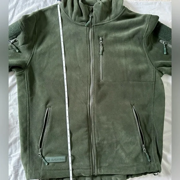 Baerskin Tactical Fleece Hoodie Jacket Men’s Large Green Full Zip Pockets - Picture 7 of 9